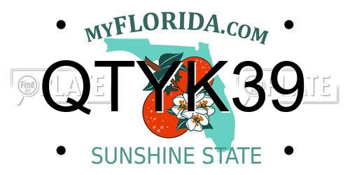 QTYK39 Florida License Plate