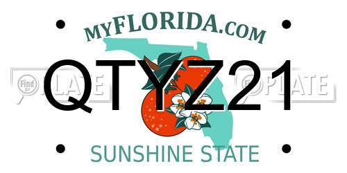 QTYZ21 Florida License Plate