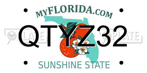 QTYZ32 Florida License Plate