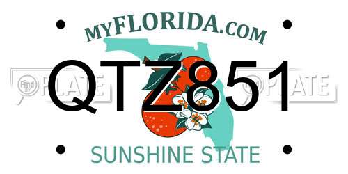 QTZ851 Florida License Plate