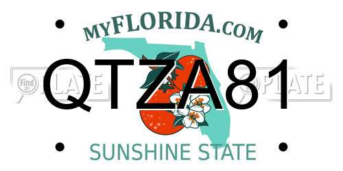 QTZA81 Florida License Plate