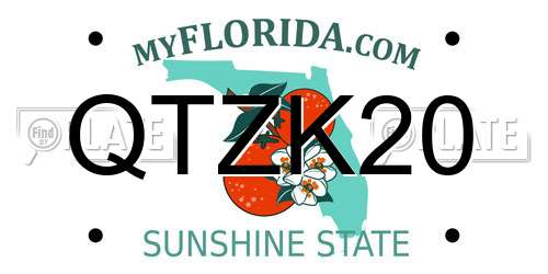 QTZK20 Florida License Plate