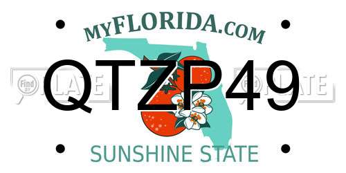 QTZP49 Florida License Plate