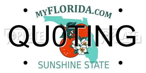 QU0TING Florida License Plate