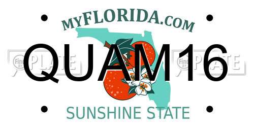 QUAM16 Florida License Plate