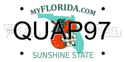 QUAP97 Florida License Plate