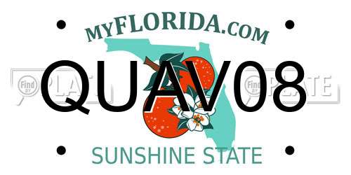 QUAV08 Florida License Plate