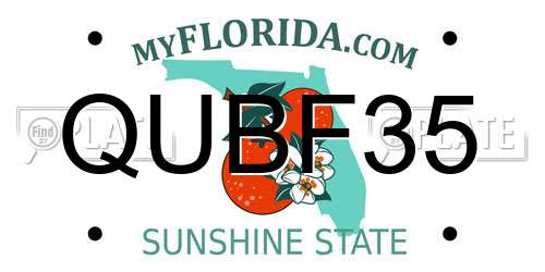 QUBF35 Florida License Plate