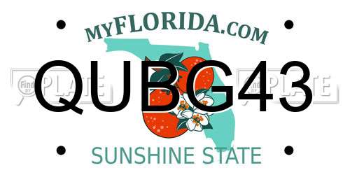 QUBG43 Florida License Plate