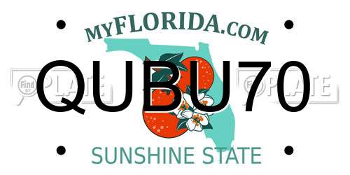QUBU70 Florida License Plate