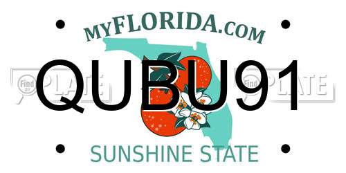 QUBU91 Florida License Plate