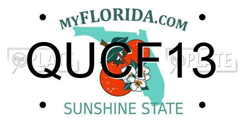 QUCF13 Florida License Plate