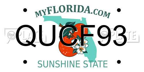 QUCF93 Florida License Plate