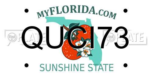 QUCI73 Florida License Plate