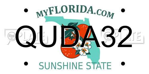 QUDA32 Florida License Plate
