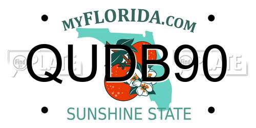 QUDB90 Florida License Plate