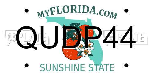 QUDP44 Florida License Plate