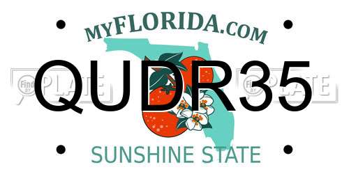 QUDR35 Florida License Plate