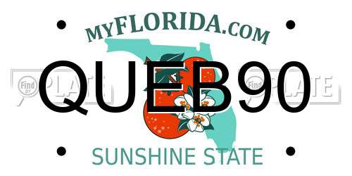 QUEB90 Florida License Plate