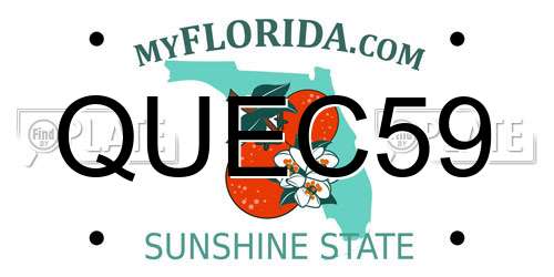 QUEC59 Florida License Plate