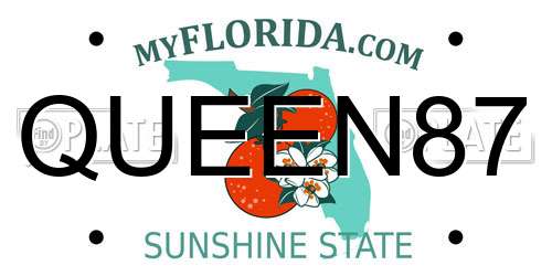 QUEEN87 Florida License Plate