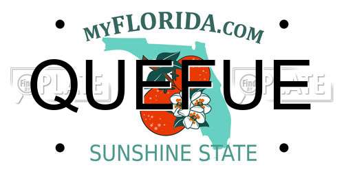 QUEFUE Florida License Plate