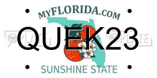QUEK23 Florida License Plate