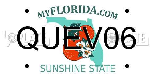 QUEV06 Florida License Plate