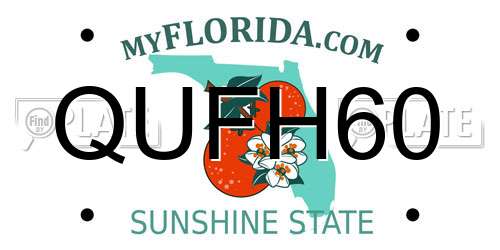 QUFH60 Florida License Plate