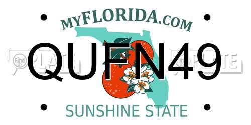 QUFN49 Florida License Plate