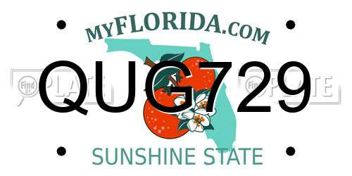 QUG729 Florida License Plate