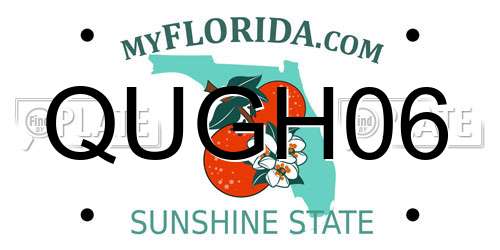 QUGH06 Florida License Plate