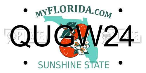 QUGW24 Florida License Plate