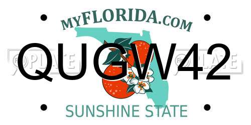 QUGW42 Florida License Plate