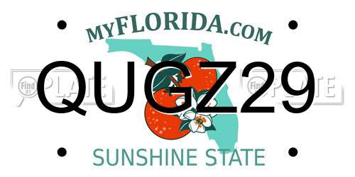 QUGZ29 Florida License Plate