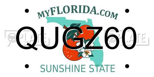 QUGZ60 Florida License Plate