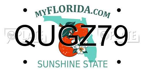 QUGZ79 Florida License Plate