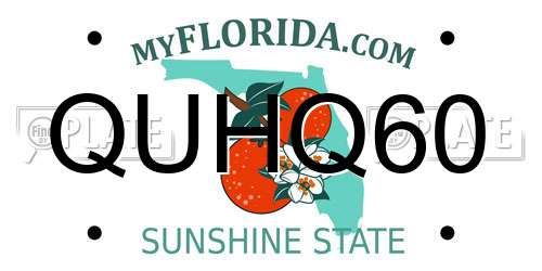 QUHQ60 Florida License Plate