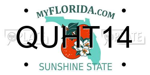 QUHT14 Florida License Plate