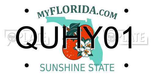 QUHY01 Florida License Plate