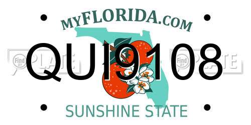 QUI9108 Florida License Plate