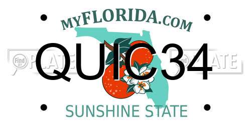 QUIC34 Florida License Plate