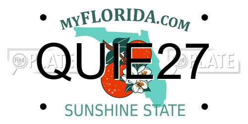 QUIE27 Florida License Plate