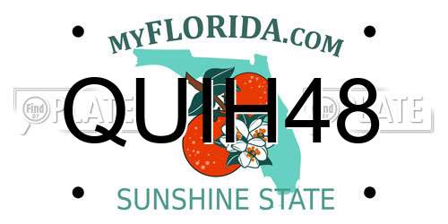 QUIH48 Florida License Plate