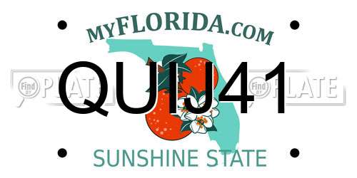 QUIJ41 Florida License Plate
