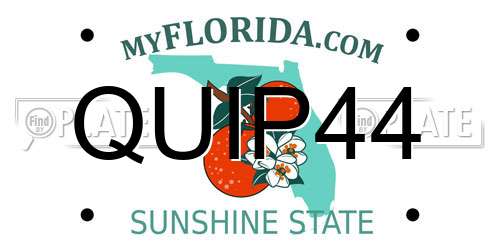 QUIP44 Florida License Plate