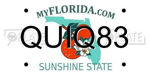 QUIQ83 Florida License Plate