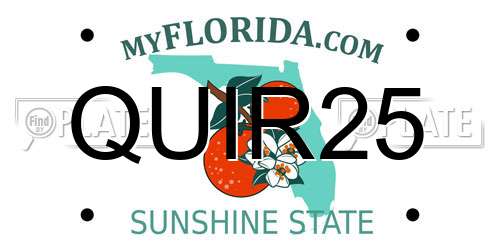 QUIR25 Florida License Plate