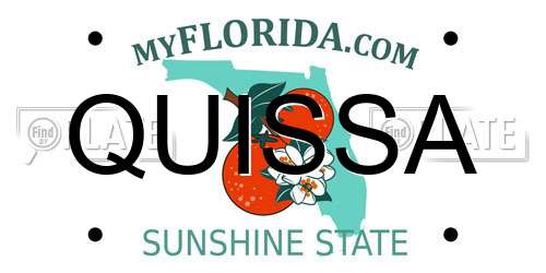 QUISSA Florida License Plate