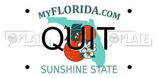 QUIT Florida License Plate